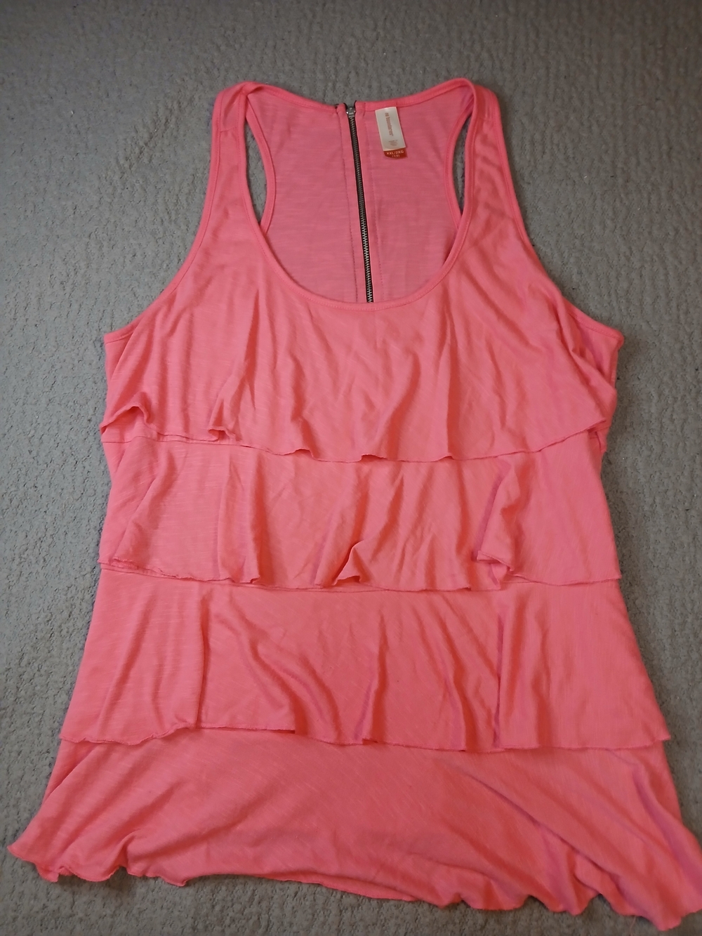 No Boundaries Womens Tank Top Shirt Size XXL Pink Ruffles